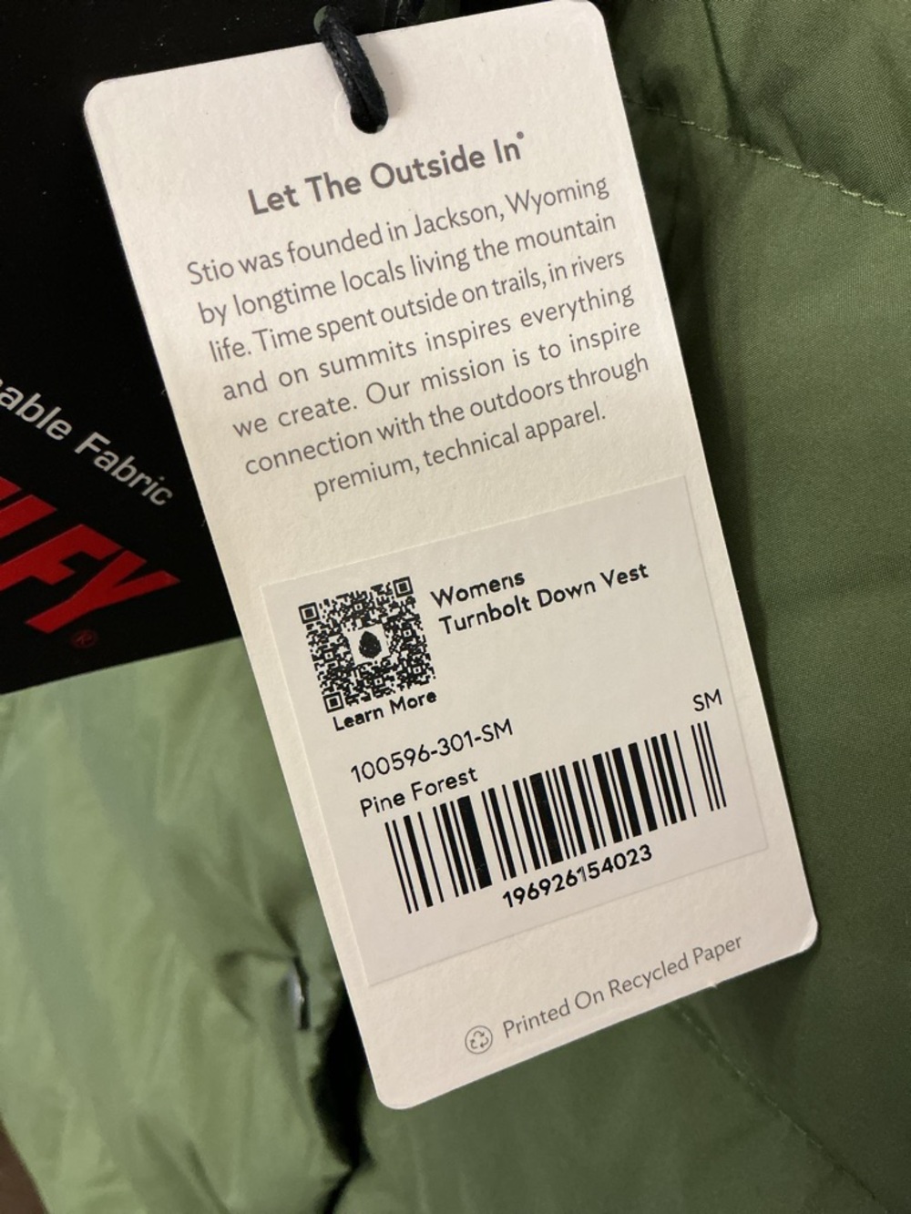 Stio Turnbolt down vest, NWT, S, Pine Forest green - Picture 3 of 13